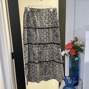 Vintage Trina Turk black and white print cotton skirt sz 6